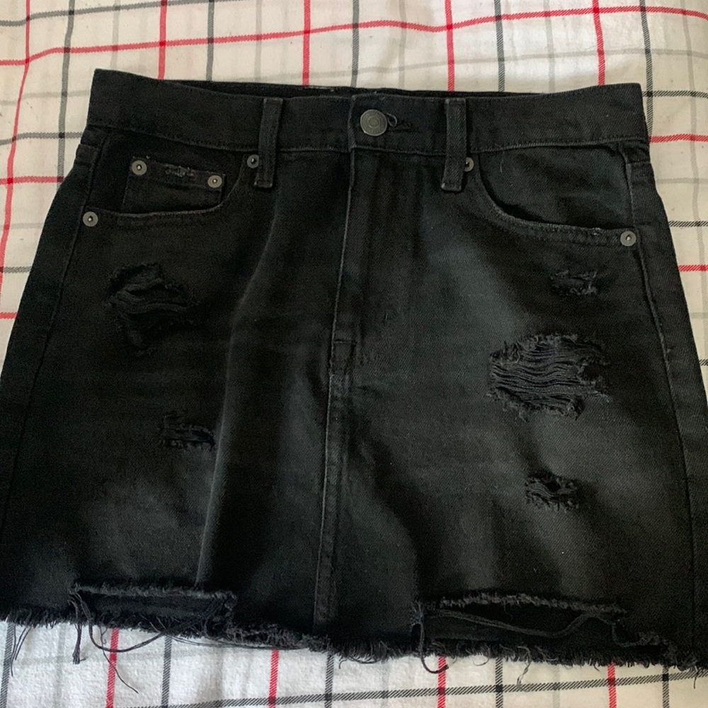 black denim skirt